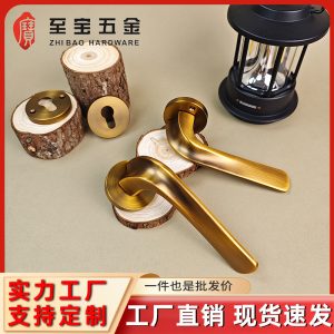 复古门锁卧室锌合金室内家用简约实木门执手锁72三叉分体门把手