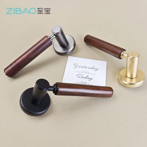 室内门锁胡桃木卧室轻法式静音磁吸复古门把手实木中古房门分体锁