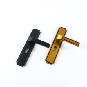 黄铜新中式仿古室内门把手静音家用别墅卧室木门拉手房门锁执手锁