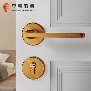 现代简约卧室静音门把手卧室静音拉丝金执手锁分体式门把手批发