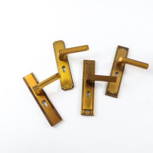 厂家批发铝合金办公室卧室中式简约门把手静音磁吸黄古铜压把执手