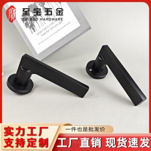 卧室门锁室内工程房分体静音门把手家用房门美式磁吸木门锁具通用